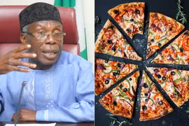 Bộ trưởng Nông nghiệp Nigeria Audu Ogbeh tiết lộ nhiều người dân đặt hàng bánh pizza từ khoảng cách gần 6.500km. (Nguồn: KOKO TV Nigeria)