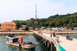 Trung tâm xã đảo Tiên Hải, thành phố Hà Tiên (Kiên Giang). (Nguồn: Hồng Đạt/TTXVN)