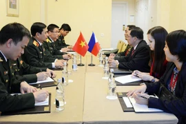 Thượng tướng Phan Văn Giang hội kiến với Trung tướng Cardozo M . Luna. (Nguồn: TTXVN)