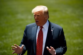 Tổng thống Mỹ Donald Trump tại cuộc họp báo ở Washington D.C, Mỹ. (Ảnh: THX/TTXVN)