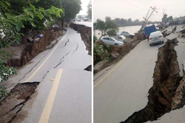 Hiện trường vụ động đất ở Pakistan. (Nguồn: Gulf News)