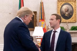 Tổng thống Mỹ Donald Trump (trái) và CEO Facebook Mark Zuckerberg. (Nguồn: CBS)