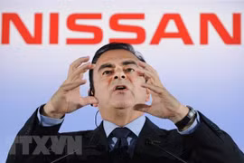 Ông Carlos Ghosn, khi giữ chức Chủ tịch Nissan, phát biểu trong cuộc họp báo tại Yokohama, Nhật Bản, ngày 11/5/2012. (Nguồn: AFP/TTXVN)