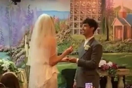 Hình ảnh được cho là chụp từ đám cưới bí mật của cặp đôi "trai tài gái sắc." (Nguồn: India TV News)