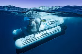 Tàu ngầm của Uber. (Nguồn: Yahoo News NZ)