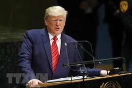 Tổng thống Mỹ Donald Trump phát biểu tại phiên họp của Đại hội đồng Liên hợp quốc ở New York, Mỹ, ngày 24/9/2019. (Nguồn: THX/TTXVN)