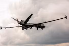 Máy bay do thám không người lái MQ-9 Reaper của Mỹ tham gia bay huấn luyện tại Michigan (Mỹ). (Ảnh: AFP/TTXVN)