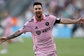 Messi ăn mừng bàn thắng trước Philadelphia Union tại Subaru Park. (Nguồn: CNN/Ảnh chụp màn hình)