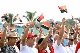 Bộ trưởng Ngoại giao Cuba nhấn mạnh Cuba đạt được những tiến bộ trong mô hình xã hội chủ nghĩa nhờ vào sự ủng hộ tích cực của quần chúng nhân dân. (Ảnh: Vũ Lê Hà/TTXVN)