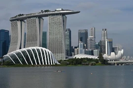 Quang cảnh khu trung tâm tài chính của Singapore. (Ảnh: AFP/TTXVN)