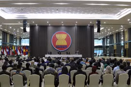 Toàn cảnh cuộc gặp Đại sứ các nước đối tác tại Ban Thư ký ASEAN ngày 15/5/2023. (Ảnh: Đào Trang/TTXVN)