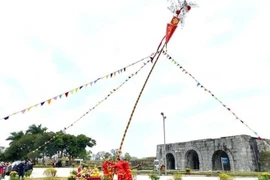 Một nghi lễ ngày Tết tại Thành nhà Hồ, tháng 1/2023. (Ảnh: Hoa Mai/TTXVN)