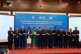 Các đại biểu dự SOMRI 20 tại Đà Nẵng chụp ảnh lưu niệm. (Ảnh: TTXVN phát)