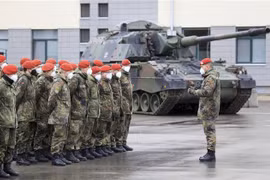 Binh sỹ Đức tại một căn cứ quân sự ở Rukla (Litva), ngày 22/2/2022. (Ảnh: AFP/TTXVN)