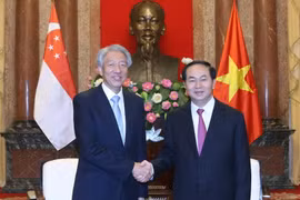 Chủ tịch nước Trần Đại Quang tiếp ông Tiêu Chí Hiền, Phó Thủ tướng, Bộ trưởng điều phối an ninh của Singgapore. (Ảnh: Nhan Sáng/TTXVN)
