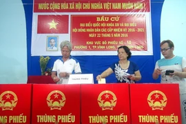 Cử tri Vĩnh Long đi bầu cử đại biểu Quốc hội khóa XIV và đại biểu Hội đồng Nhân dân các cấp. (Ảnh: Phạm Minh Tuấn/TTXVN)
