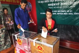 Cử tri tỉnh Long An đi bầu cử đại biểu Quốc hội khóa XIV và đại biểu Hội đồng nhân dân các cấp. (Ảnh: Vũ Sinh/TTXVN)