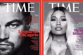 Leonardo DiCaprio và nghệ sỹ âm nhạc Nicki Minaj trên bìa số đặc biệt của tạp chí TIME.