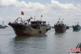 Tàu cá Trung Quốc hoạt động ở biển Đông. (Nguồn: english.cntv.cn)