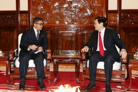 Chủ tịch nước Trương Tấn Sang tiếp Đại sứ đặc mệnh toàn quyền Indonesia Mayerfas. (Ảnh: Nguyễn Khang/TTXVN)