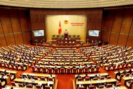 Toàn cảnh phiên họp tại hội trường của Quốc hội khóa XIII. (Ảnh: Nguyễn Dân/TTXVN)