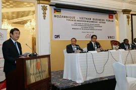 Chủ tịch nước Trương Tấn Sang phát biểu tại diễn đàn. (Ảnh: Nguyễn Khang/TTXVN)