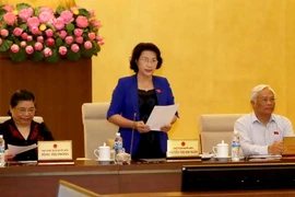 Chủ tịch Quốc hội Nguyễn Thị Kim Ngân phát biểu khai mạc phiên họp. (Ảnh: Phương Hoa/TTXVN)