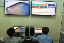 Trung tâm quan trắc tự động giám sát xả thải Formosa Hà Tĩnh. (Ảnh: Phan Quân/TTXVN)