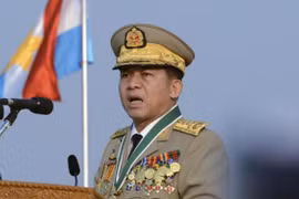 Tổng tư lệnh các lực lượng vũ trang của Myanmar, Tướng Min Aung Hlaing. (Nguồn: AP)