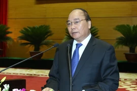 Thủ tướng Nguyễn Xuân Phúc phát biểu tại hội nghị. (Ảnh: Thống Nhất/TTXVN)
