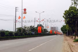 Tuyến đường thực hiện Năm trật tự văn minh đô thị của huyện Hoài Đức. (Nguồn: hanoi.gov.vn)