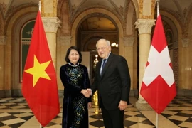 Phó Chủ tịch nước Đặng Thị Ngọc Thịnh hội kiến Tổng thống Thụy Sĩ, ngài Johann Schneider-Ammann. (Ảnh: Quang Hải/TTXVN)