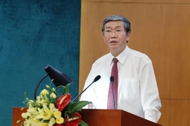 Ông Đinh Thế Huynh, Ủy viên Bộ Chính trị, Thường trực Ban Bí thư phát biểu tại hội nghị. (Ảnh: An Đăng/TTXVN)