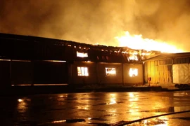 Hiện trường vụ cháy. (Ảnh : Đậu Tất Thành/TTXVN)