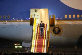 Tổng thống Obama đến Hà Nội tối 22/5. (Ảnh: Minh Sơn/Vietnam+)