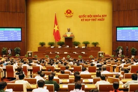 oàn cảnh phiên họp của Quốc hội khóa XIV, kỳ họp thứ nhất. (Ảnh: Nhan Sáng/TTXVN)