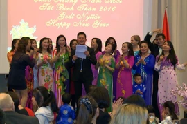 Chương trình văn nghệ nhân Tết cộng đồng Bính Thân 2016 ở Na Uy. (Ảnh: Đại sứ quán cung cấp)