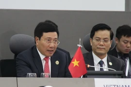 Phó Thủ tướng, Bộ trưởng Ngoại giao Phạm Bình Minh phát biểu trong phiên họp chiều 17/9 của Hội nghị cấp cao NAM. (Ảnh: Vũ Lê Hà/TTXVN)