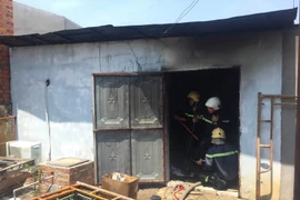 Hiện trường vụ cháy. (Ảnh: Đức Ánh/TTXVN)