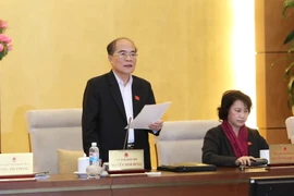 Chủ tịch Quốc hội Nguyễn Sinh Hùng phát biểu bế mạc phiên họp. (Ảnh: Phương Hoa/TTXVN) 