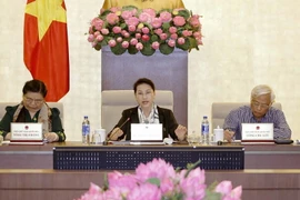 Chủ tịch Quốc hội Nguyễn Thị Kim Ngân phát biểu ý kiến. (Ảnh: An Đăng/TTXVN)