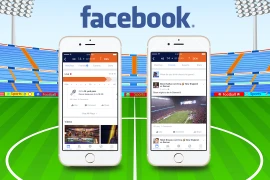 Giao diện di động ứng dụng Facebook Sports Stadium.
