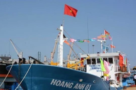 Tàu đánh cá lưới vây vỏ thép Hoàng Anh 01. (Ảnh: Nguyễn Đăng Lâm/TTXVN). 