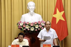 Chủ tịch nước Nguyễn Xuân Phúc phát biểu. (Ảnh: Lâm Khánh/TTXVN)