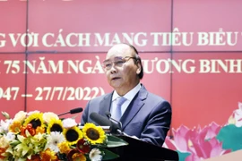 Chủ tịch nước Nguyễn Xuân Phúc phát biểu chỉ đạo. (Ảnh: Thống Nhất/TTXVN)