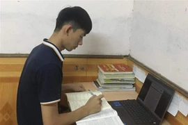 Em Trương Tuấn Anh - thủ khoa khối C của tỉnh Thái Bình. (Ảnh: TTXVN phát)