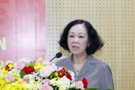 Trưởng Ban Tổ chức Trung ương Trương Thị Mai phát biểu chỉ đạo hội nghị. (Ảnh: Phương Hoa/TTXVN)