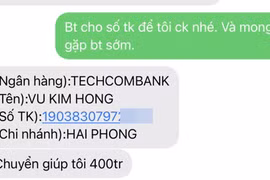 Tin nhắn người tự xưng là Bí thư Thành ủy Hải Phòng... mượn tiền. (Ảnh chụp màn hình)