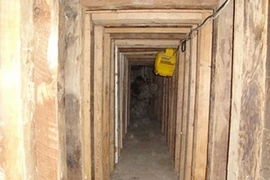 Đường hầm vận chuyển ma tuý vừa bị phát hiện. (Nguồn: Reuters)