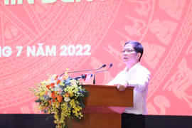 Ủy viên Bộ Chính trị, Trưởng Ban Kinh tế Trung ương, Trần Tuấn Anh phát biểu tại Hội thảo. (Ảnh: Vietnam+)